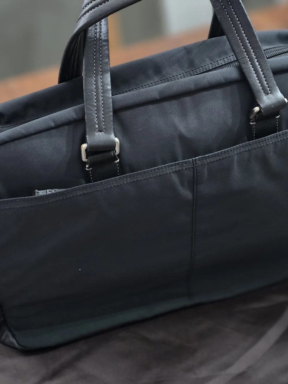 COACH Men's Black Nylon Briefcase Tote